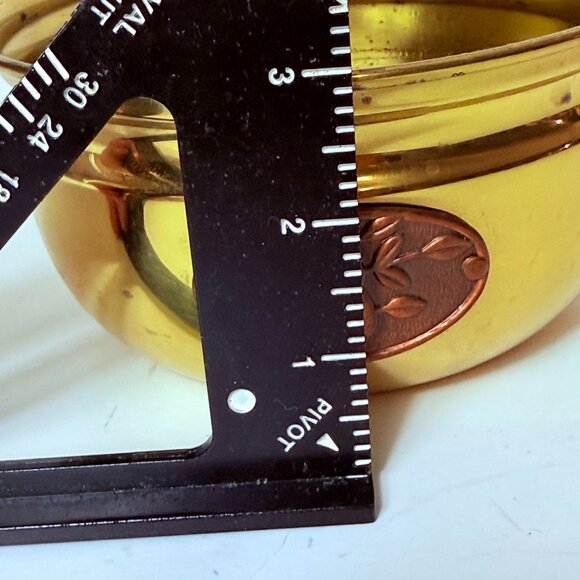 Princess House Brass Indoor Planter Copper Floral Detail Decorative Pot Containe - Picture 8 of 11